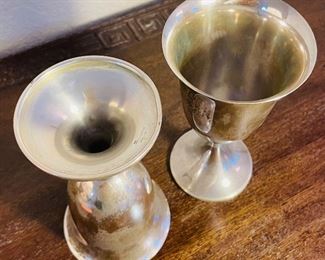 22_____$100 
Pair of Sterling goblets 8.65 oz