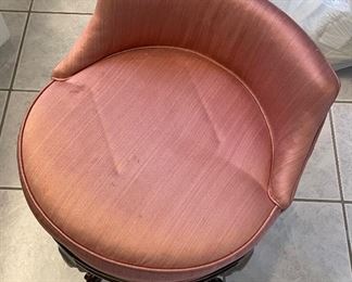#63 - $50 Swivel vanity bench pink 