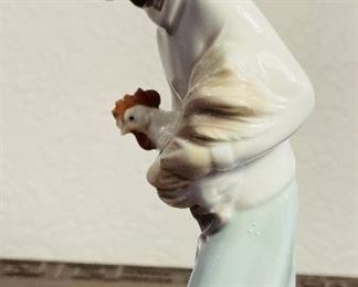 #74 - Lladro girl and rooster