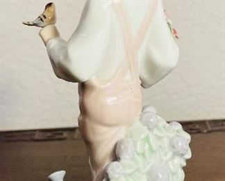 #76 - $50 - Lladro #5217 - Girl with bird, Flowers, Watering can 