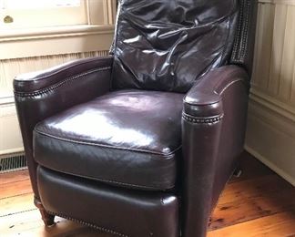 Leather recliner with nail head detail 