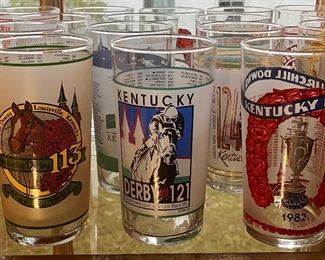 A collection of Kentucky Derby glasses spanning 40 years!!!!