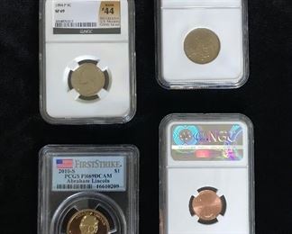 PCGS graded coins, NGC graded coins