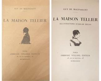 Guy De Maupassant, “La Maison Tellier”, includes 19 etchings after Degas, published 1934, number 260 of a total of 325 copies, loose, as published.