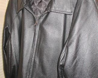 Mens black leather jacket.
