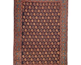 4030
A Persian Area Rug
Early 20th century
Wool on wool foundation, with polychrome boteh motif
5'6" L x 3'9" W
Estimate: $400 - $600