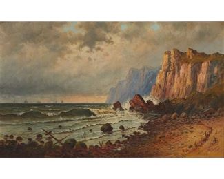 4061
W. Thompson
b. 19th century
Coastal With Ships At Sea And Flotsam On Shore
Oil on canvas
Signed lower right: W. Thompson

30" H x 50" W
Estimate: $1,000 - $2,000