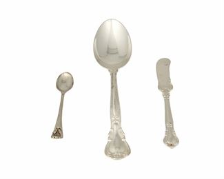 4352
A Group Of Sterling Silver Flatware
20th century
Each with various maker's marks
Comprising a set of four Gorham tablespoons with twelve matching butter spreaders, and four demitasse spoons, 20 pieces
Largest: 8.375" L
20.255
Estimate: $300 - $400