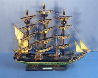 Model Wood Wailing Ship "Clipper 1846", 15" x 18" x 4"