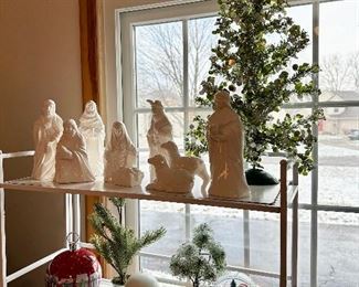 White porcelain nativity set.