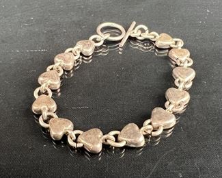 Sterling heart link bracelet