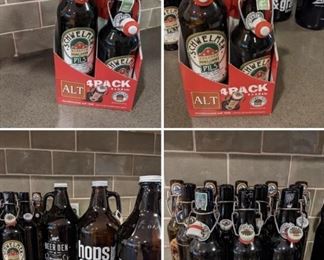 Craft Brewer Supplies: German Brewers' Bottles with EZ-Tops and Growlers