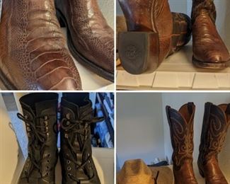Lucchese Snakeskin and Doc Martin Leather Boots, Dress, Casual and Athletic Shoes (Men's Size 8.5) and Men's and Women's Uggs (fair condition - various sizes)