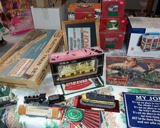 Lionel train signs and other merchandise 