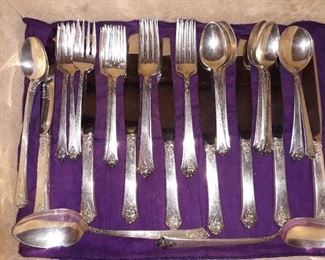 42 piece set of Royal Crest "Castle Rose" sterling silver flatware 