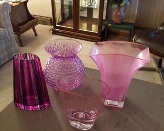 Pink and purple vases