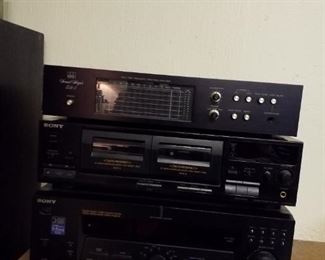 Sound shaper SA-1,   sony stereo dual cassette deck TC-465,  sony digital control center receiver 