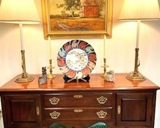 Antique Imari Charger; Cherry Queen Ann Sideboard