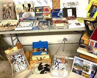 Artist Supplies- New Canvases , Paints, Pastels, Brushes, Wooden Carriers & more