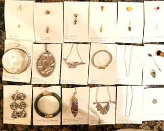 Artisan Silver Bracelets, Necklaces; Gold Stick Pins
