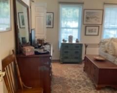 Cherry Dresser/Mirror; Oak Side Chair; Cedar Chest; Karastan Rug