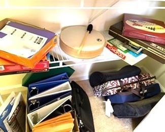 Ocean Drum; Vintage Monopoly & Chinese Checkers Games; Binders