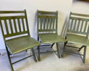 Vintage Painted Folding Chairs