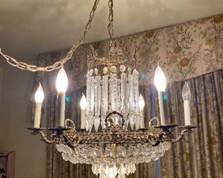 Chandelier will be detached from ceiling and available for sale