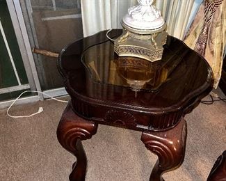 Beautiful solid wood end table and matching coffee table