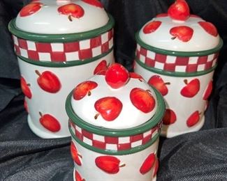Cute vintage apple canister set