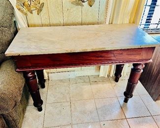 Beautiful antique table with marble top