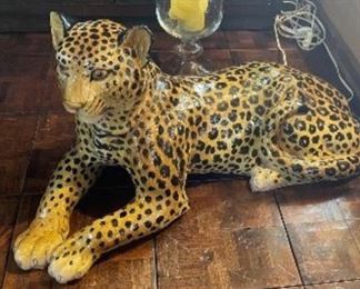 Italian Ceramic Leopard Huge