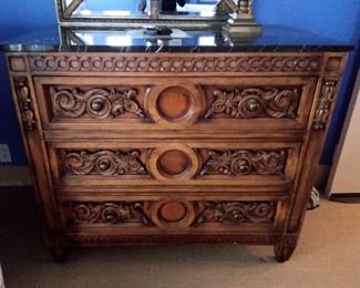 Decorative dresser with marble top