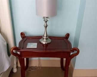 Decorative wood end table