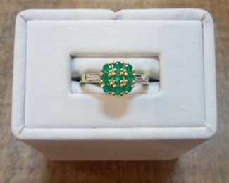 Emerald and diamond ring 
