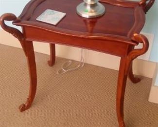 Pair of goose neck end tables