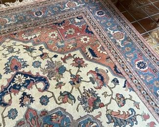 Large pink + blue rug