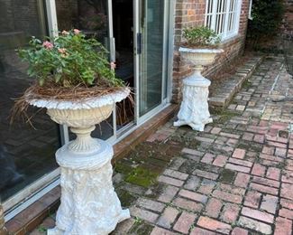Outdoor wrought iron planters