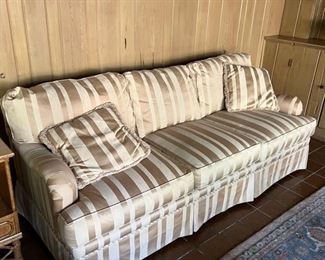 Gold striped sofa