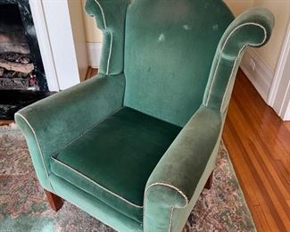 NEW to sale: oversized green velvet chair