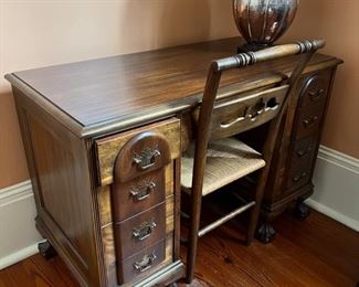 Petite antique desk and chair