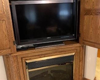 Corner Fireplace/TV Hutch