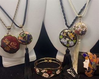 S015 Cloisonn Tassel Necklaces And More