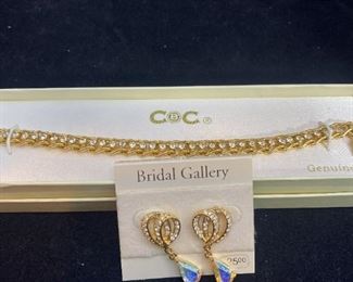 S019 CBC Genuine CZ Tennis Bracelet and Earrings