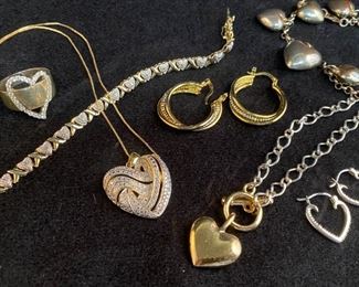 Sterling 925 Heart Necklace Ring Bracelet And More
