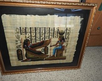 Framed papyrus art