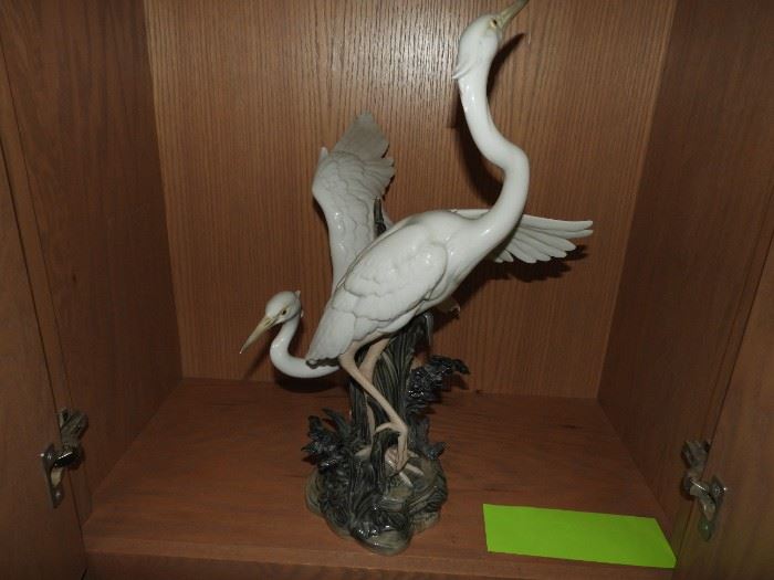 Lladro Herons #01001319.  22" tall.  Shown by request.