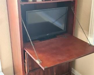 Bookshelf with computer table. H59 W32 D16. $50
