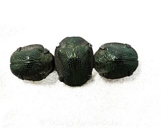 Antique Victorian Egyptian Revival Three Beetle Brooch