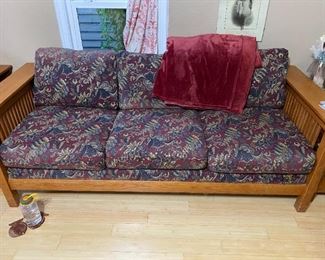 Couch with matching chair - fair condition - scratched from cat lower side opposite water bottle $100
